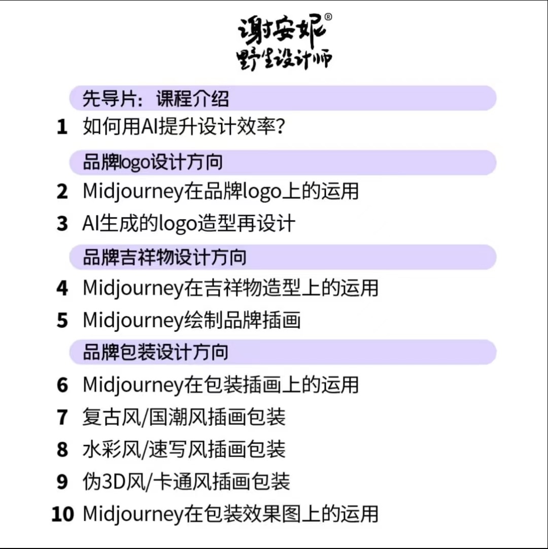 图片[2]-【AI智能设计】谢安妮 2023设计师用AI偷懒设计师的AI绘画课用AI提高效率丨8.89G 44节+课件-壹书网