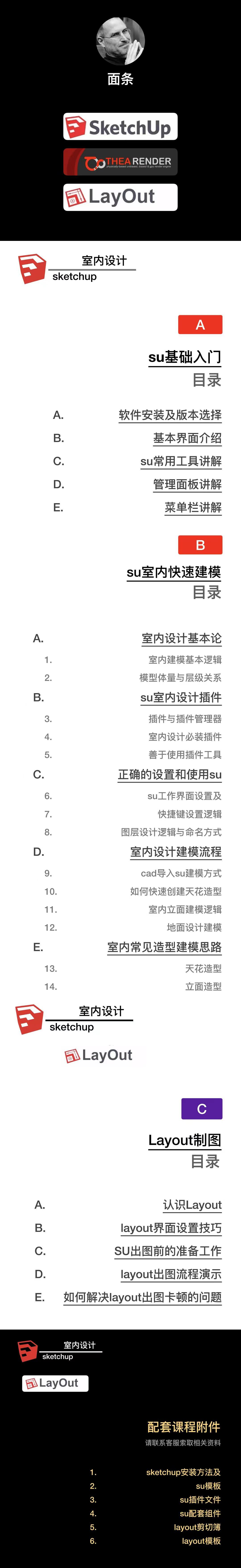 图片[1]-【草图大师】su面条室内设计 su基础+室内快速建模+layout出图丨6.76G 28节+课件-壹书网