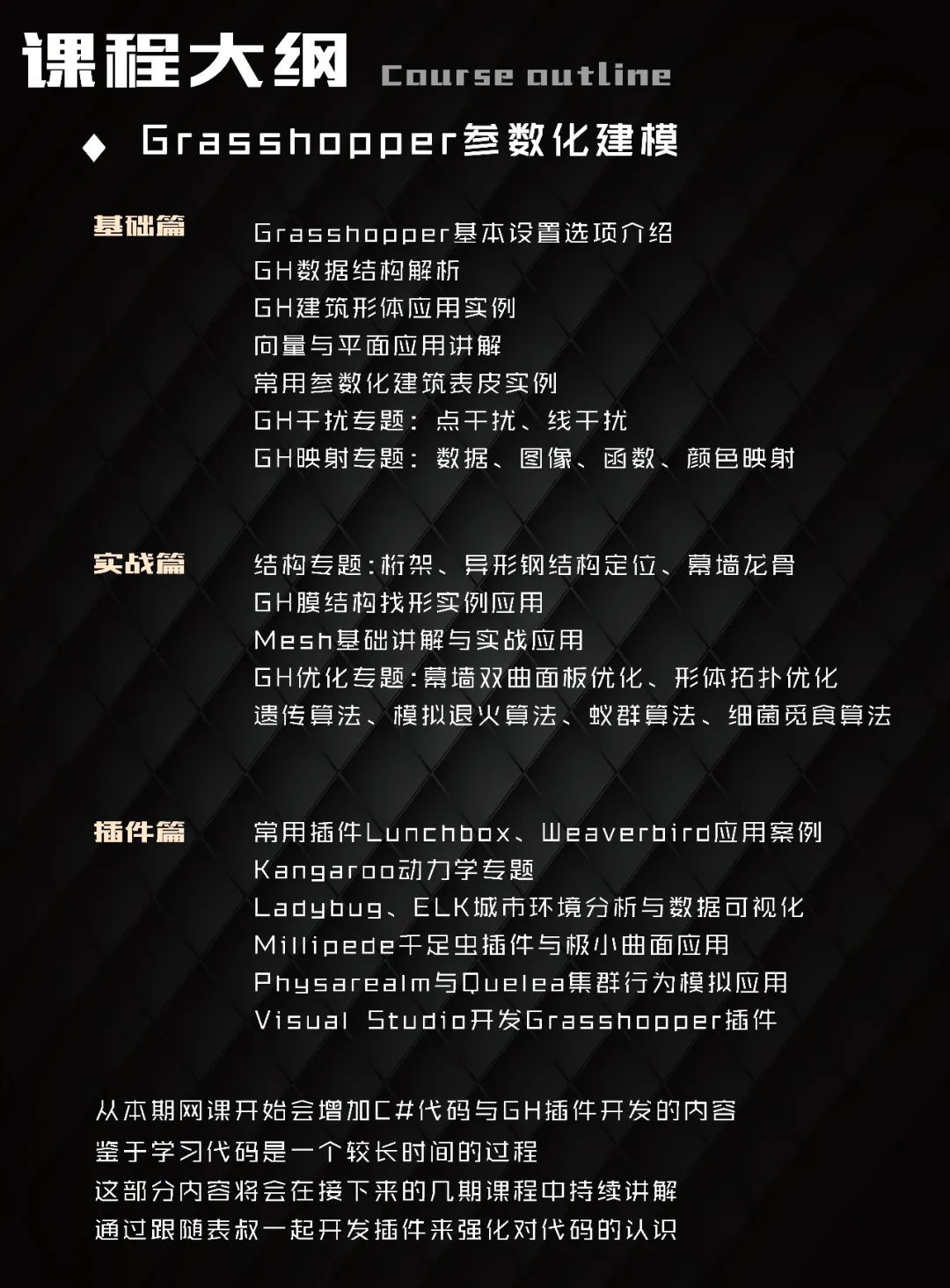 图片[4]-【建筑设计】高效学习Rhino&Grasshopper网络研习班数字化设计网络研习班(五期)丨MP4丨47.6G 86节+课件 2680-壹书网