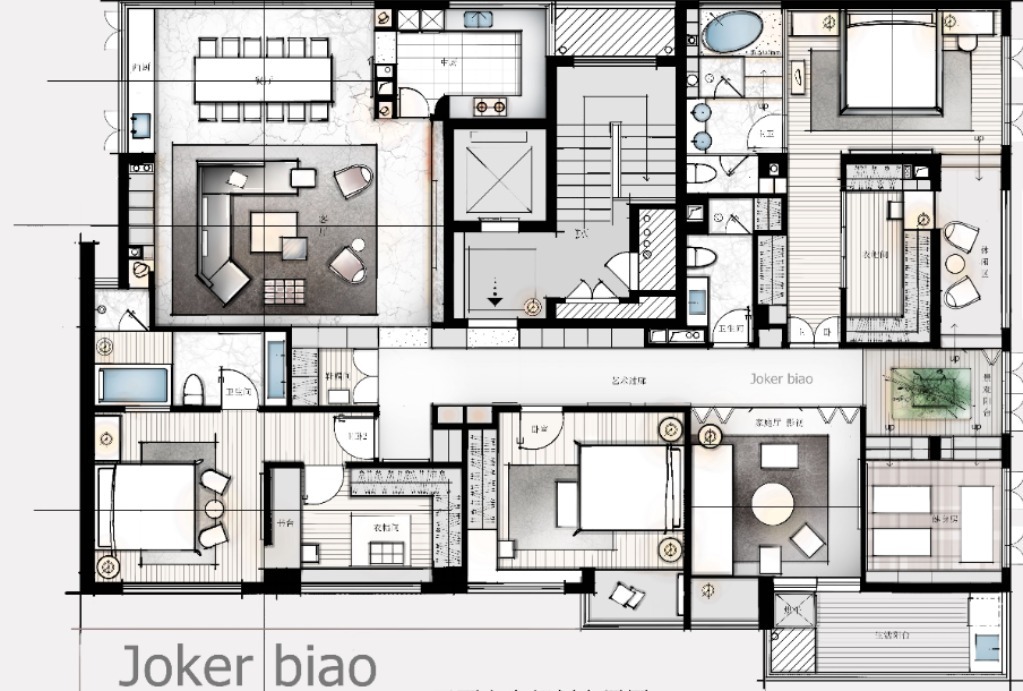 【平面方案】Jokerbiao SKB零基础入门与平面方案手绘与彩平表现教学丨MP4丨1.69G 5节+课件-壹书网