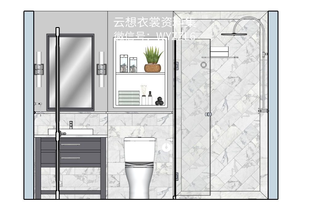 常用卫生间SU模型合集-（看了日本卫生间的设计，才知道为什么他们会在厕所）