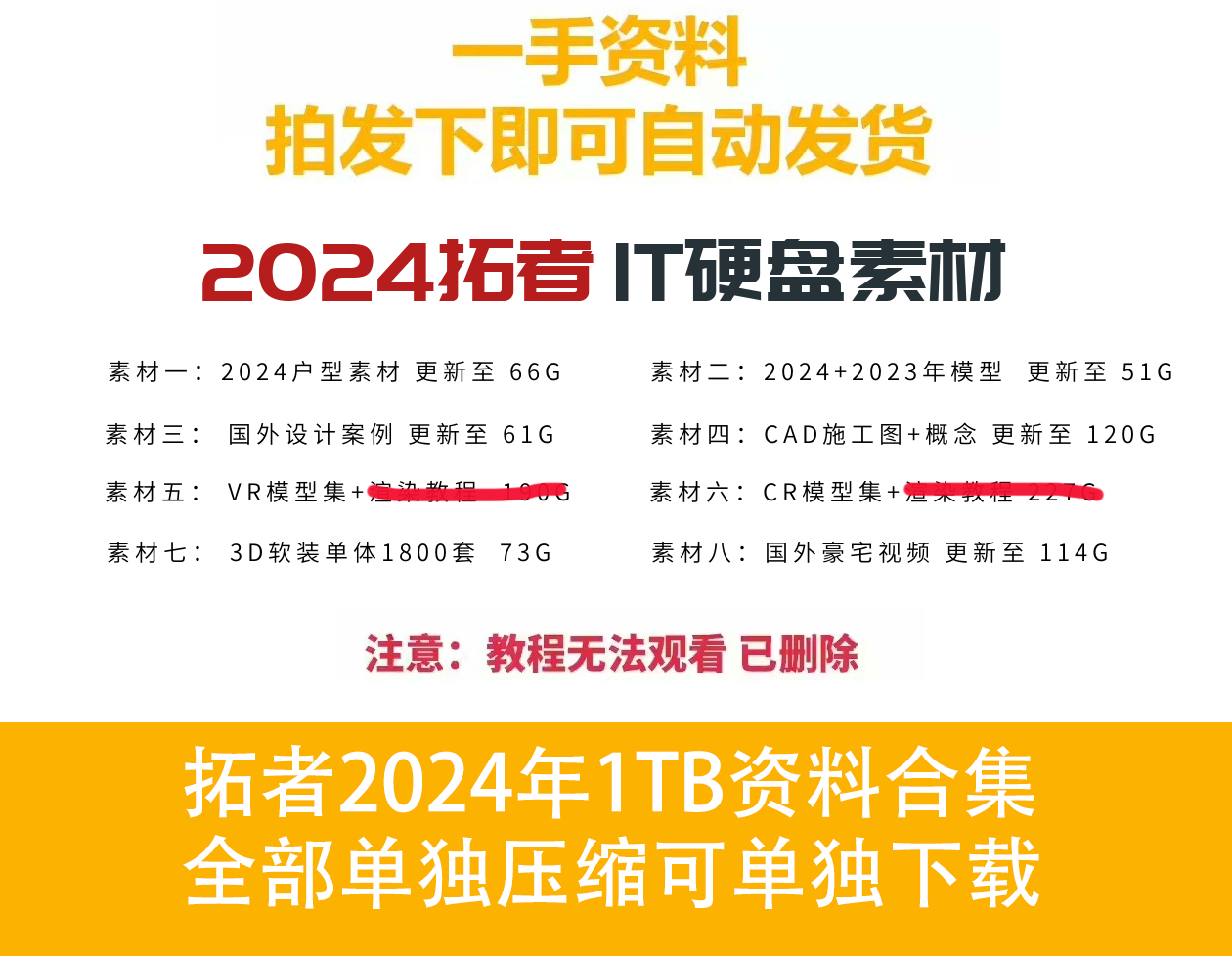 2024年拓者 1T硬盘设计资料素材库