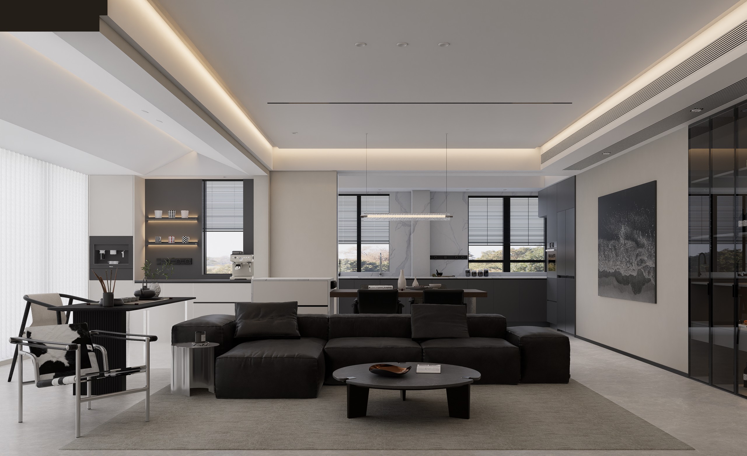 French | 黑白灰：黑白之间 极简之美 | 精装改造-S+对我们来说每个案子都是私人定制