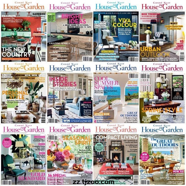 【南非版】《Condé Nast House & Garden》2016年合集室内设计家居花园PDF杂志（12本）