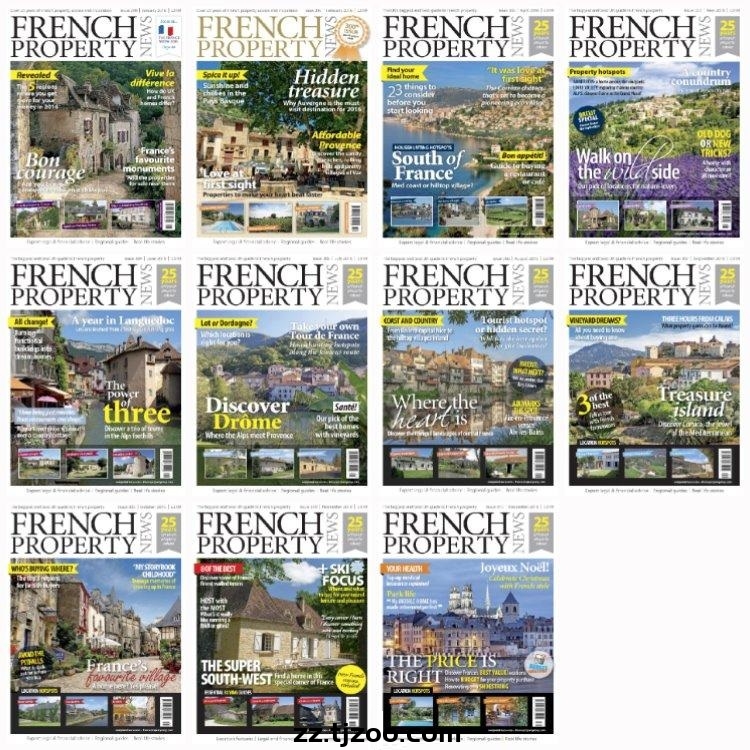 【英国版】《French Property News》2016年合集法国房地产房屋住宅信息PDF杂志（11本）