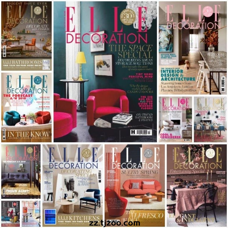 【英国版】《Elle Decoration UK》2019年合集家居廊权威室内软装设计住宅风格PDF杂志（12本）