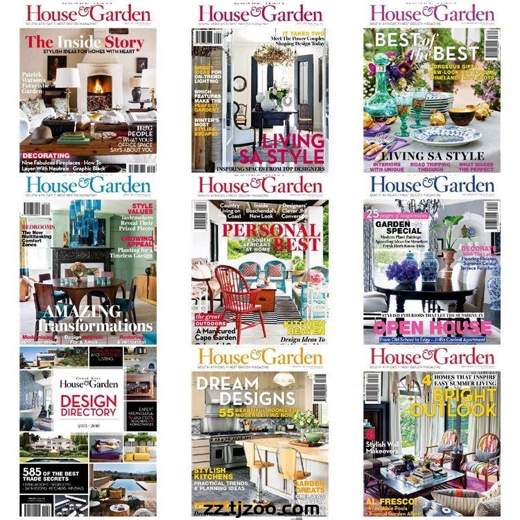 【南非版】《Condé Nast House & Garden》2015年合集室内设计家居花园PDF杂志（9本）