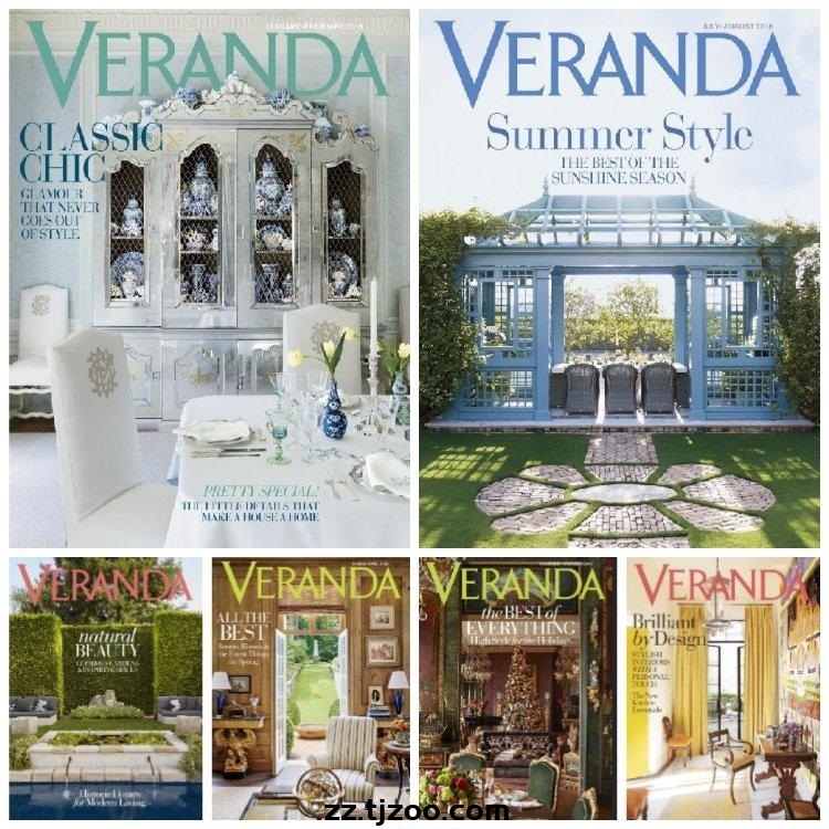 【美国版】《Veranda》2016年合集豪华美式室内装饰设计软装装饰灵感空间PDF杂志（6本）