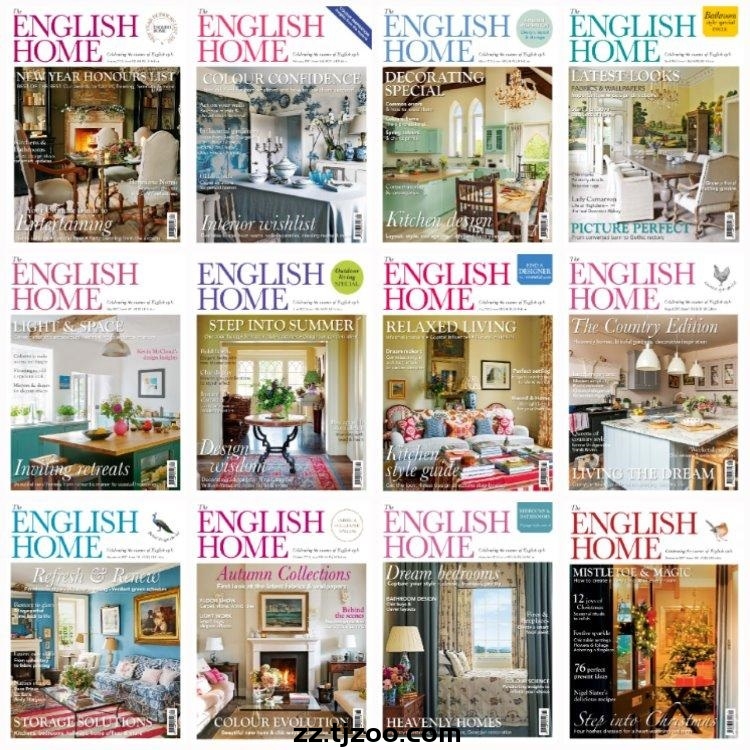 【英国版】《The English Home》2017年合集英式家居软装设计生活软装优雅经典装饰PDF杂志（12本）