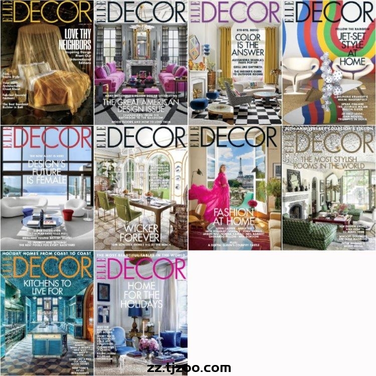 【美国版】《Elle Decor USA》2019年合集家居廊时尚家居装饰设计软装杂志PDF（10本）