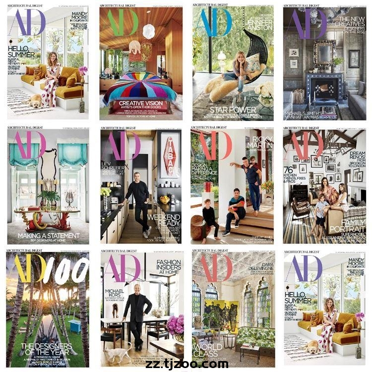 【美国版】《Architectural Digest USA》AD安邸 2018年合集美版室内软装设计PDF杂志（11本）