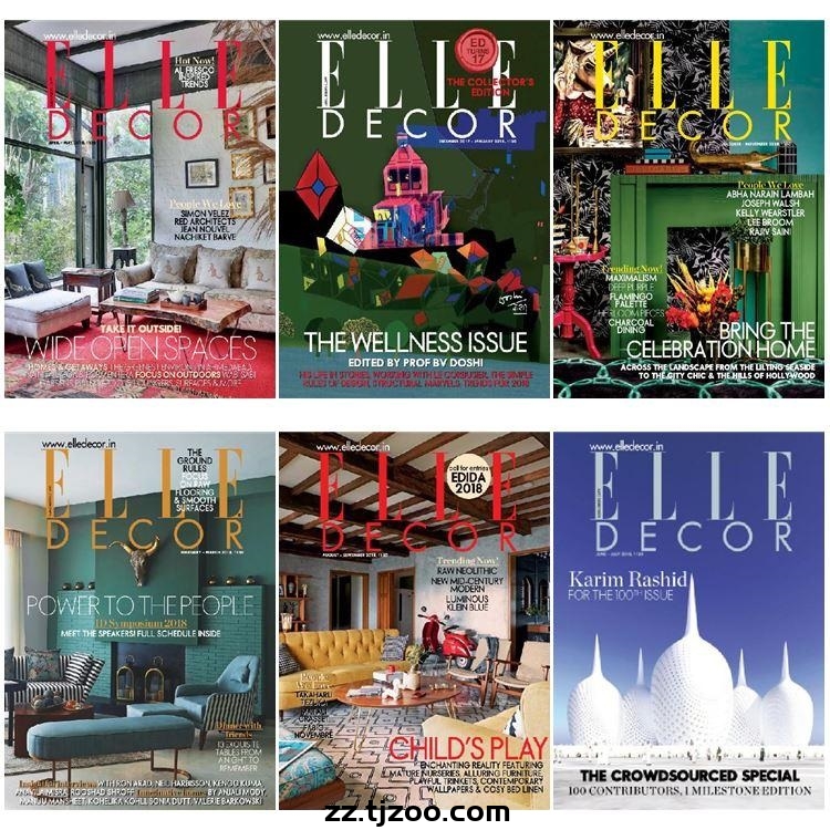 【印度版】《Elle Decor India》2018年合集创意家居室内设计软装灵感信息趋势pdf杂志（6本）