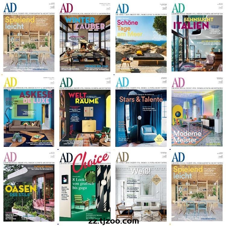 【德国版】《Architectural Digest Germany》2016年合集AD德版安邸室内软装设计PDF杂志（11本）