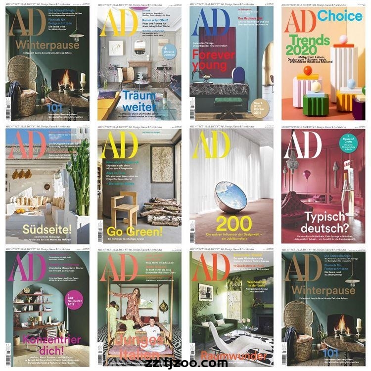 【德国版】《Architectural Digest Germany》2019年合集AD德版安邸室内软装设计PDF杂志（11本）