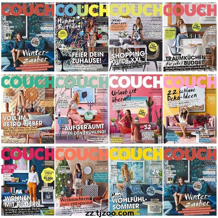 【德国版】《Couch》2016年合集德国时尚潮流室内软装饰家具设计PDF杂志（11本）