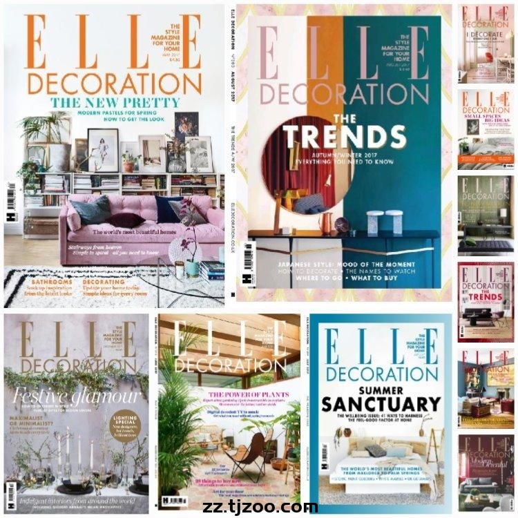 【英国版】《Elle Decoration UK》2017年合集家居廊权威室内软装设计住宅风格PDF杂志（11本）