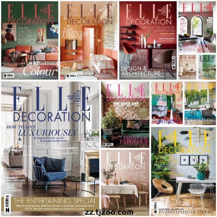 【英国版】《Elle Decoration UK》2018年合集家居廊权威室内软装设计住宅风格PDF杂志（12本）