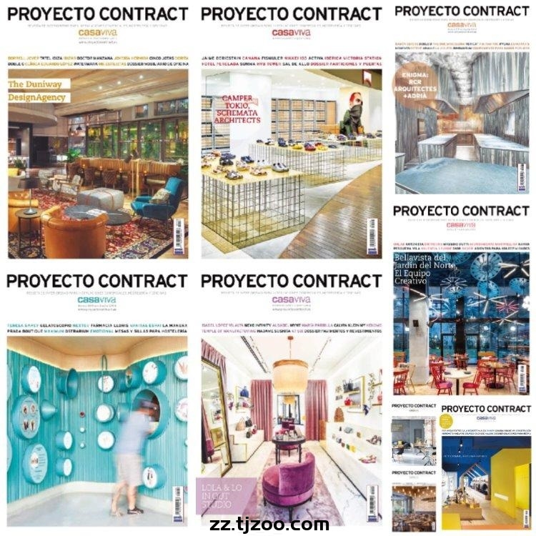 【西班牙】《Proyecto Contract》2017年合集酒店商店餐厅办公室室内设计工装空间项目参考pdf杂志（9本）