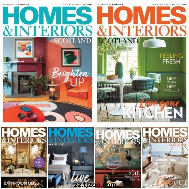 【英国版】《Homes & Interiors Scotland》2021年合集美丽温馨住宅室内设计软装家具创意时尚pdf杂志（6本）