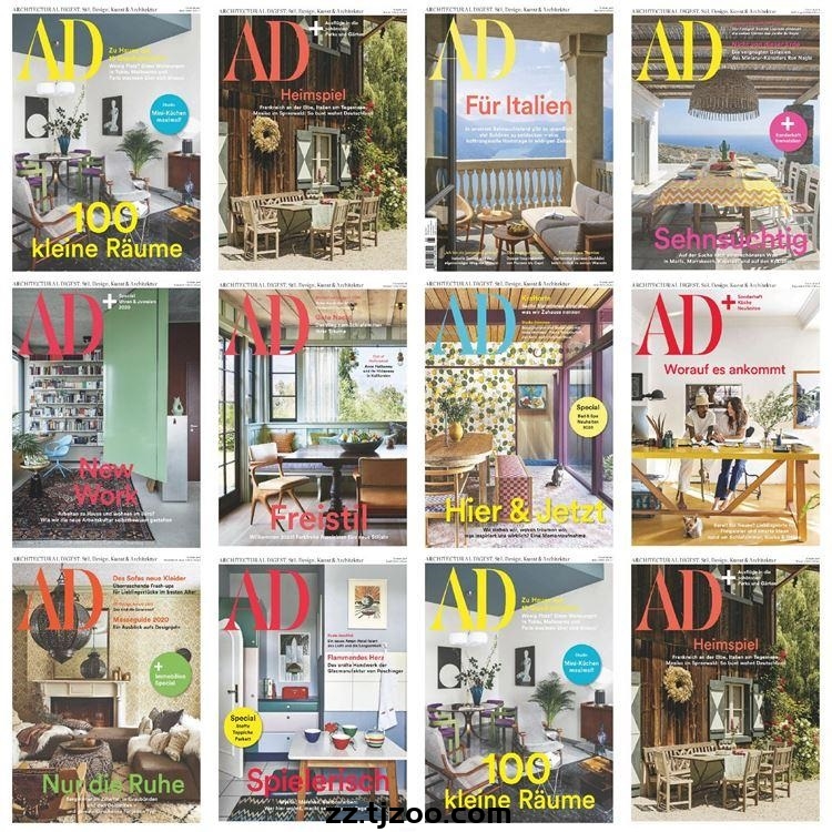 【德国版】《Architectural Digest Germany》2020年合集AD德版安邸室内软装设计PDF杂志（10本）