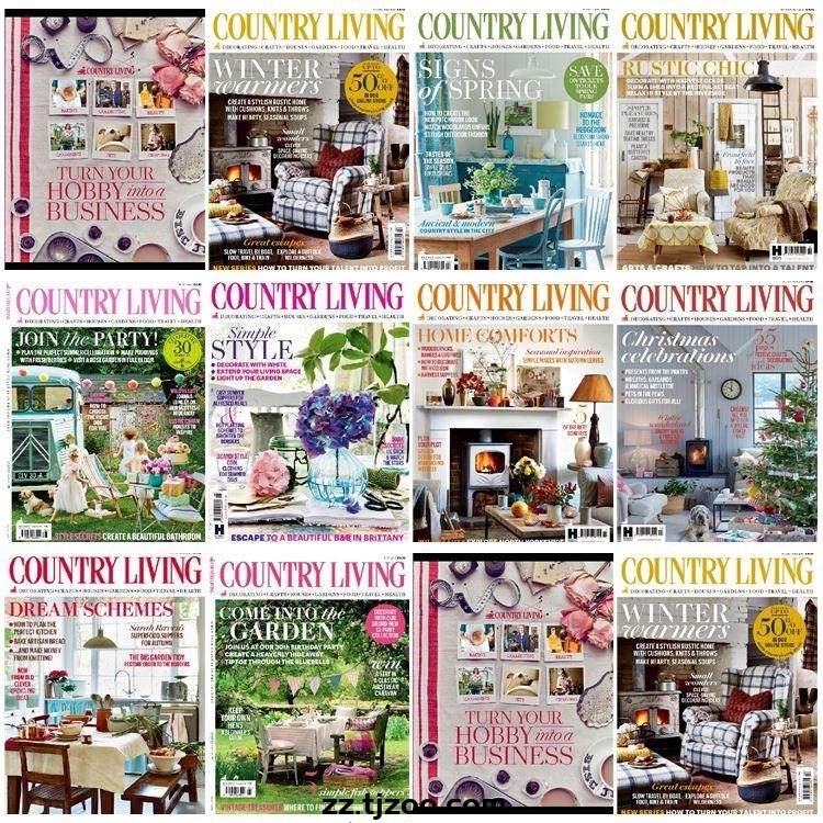 【英国版】《Country Living UK》2015年合集乡村田园家居生活住宅设计PDF杂志（10本）