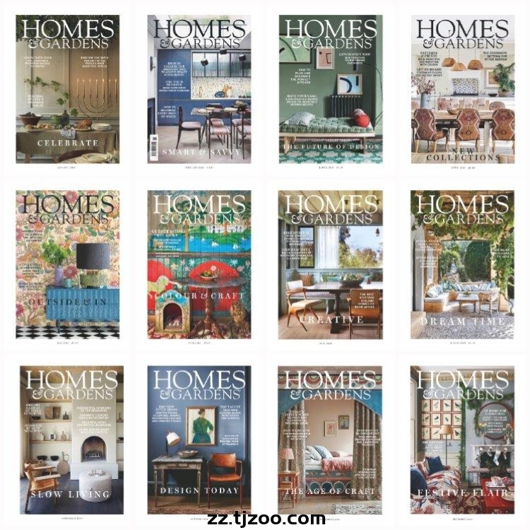 【英国版】《Homes & Gardens UK》2020年合集家居花园室内设计软装PDF杂志（12本）