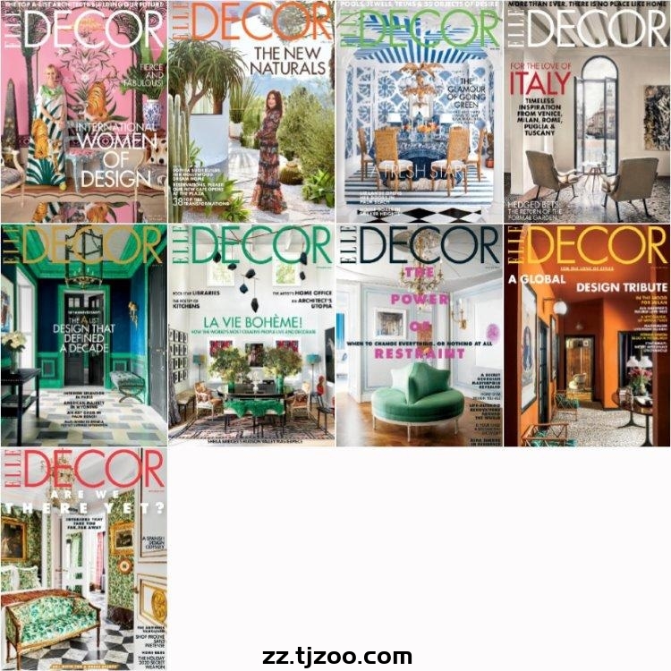 【美国版】《Elle Decor USA》2020年合集家居廊美国版高端时尚室内装饰建筑花园设计指南pdf杂志（9本）