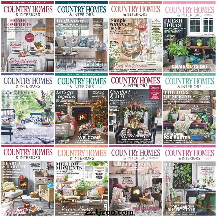 【英国版】《Country Homes & Interiors》2019年合集乡村田园住宅室内软装家具设计PDF杂志（12本）