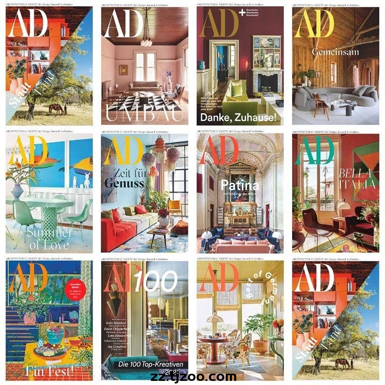 【德国版】《Architectural Digest Germany》2021年合集AD德版安邸室内软装设计PDF杂志（11本）