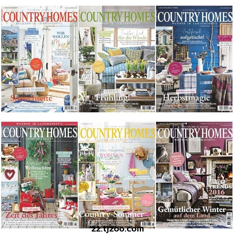 【德国版】《Country Homes Germany》2016年合集德国乡村田园室内软装设计PDF杂志（6本）