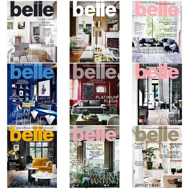 【澳大利亚】《Belle》2018年合集室内艺术软装装饰家居生活设计杂志pdf（9本）