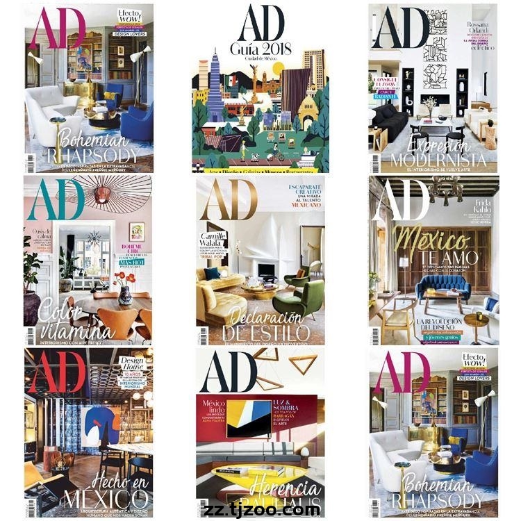 【墨西哥】《Architectural Digest México》AD安邸 2018年合集室内软装设计PDF杂志（8本）