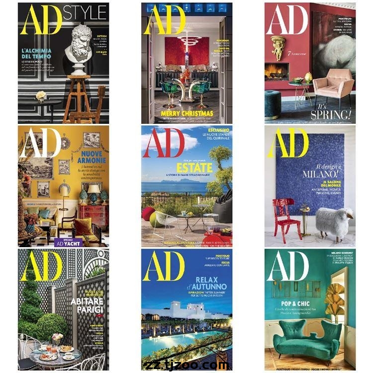 【意大利】《Architectural Digest Italia》AD 2019年合集安邸意大利室内软装设计杂志PDF（9本）