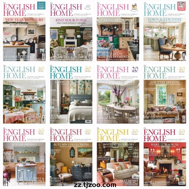 【英国版】《The English Home》2020年合集英式家居软装设计生活软装优雅经典装饰PDF杂志（12本）