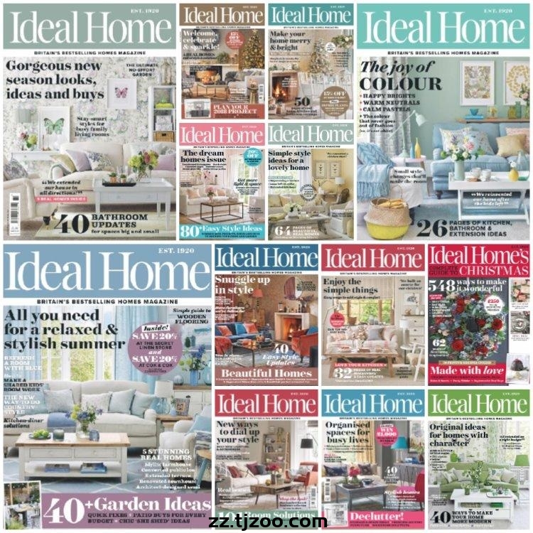 【英国版】《Ideal Home UK》2017年度合集时尚创意家居室内设计软装搭配PDF杂志（13本）