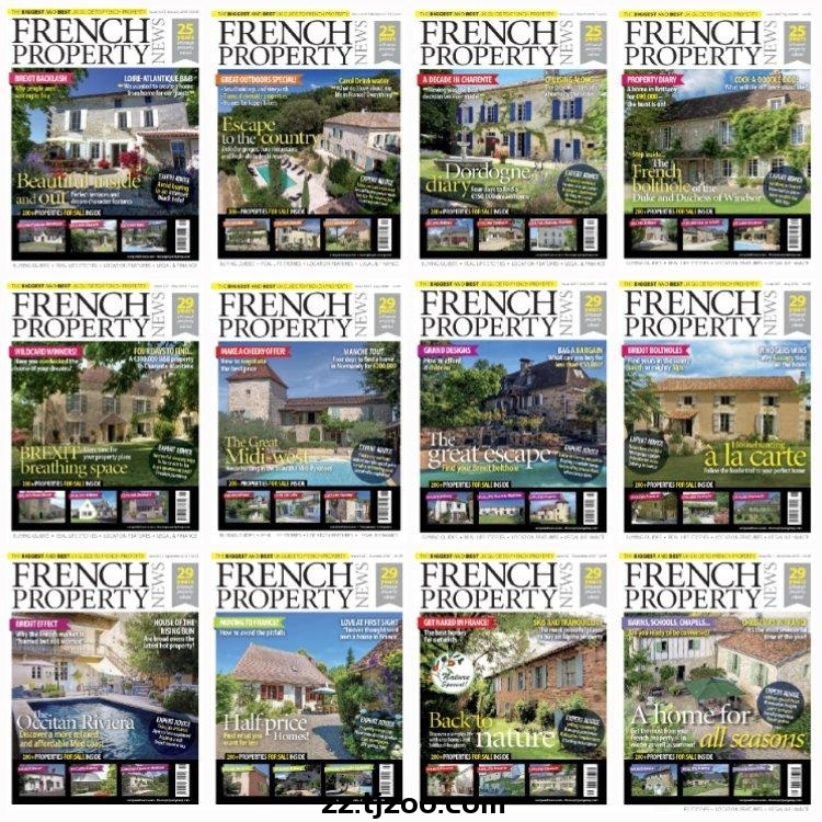 【英国版】《French Property News》2018年合集法国房地产房屋住宅信息PDF杂志（12本）