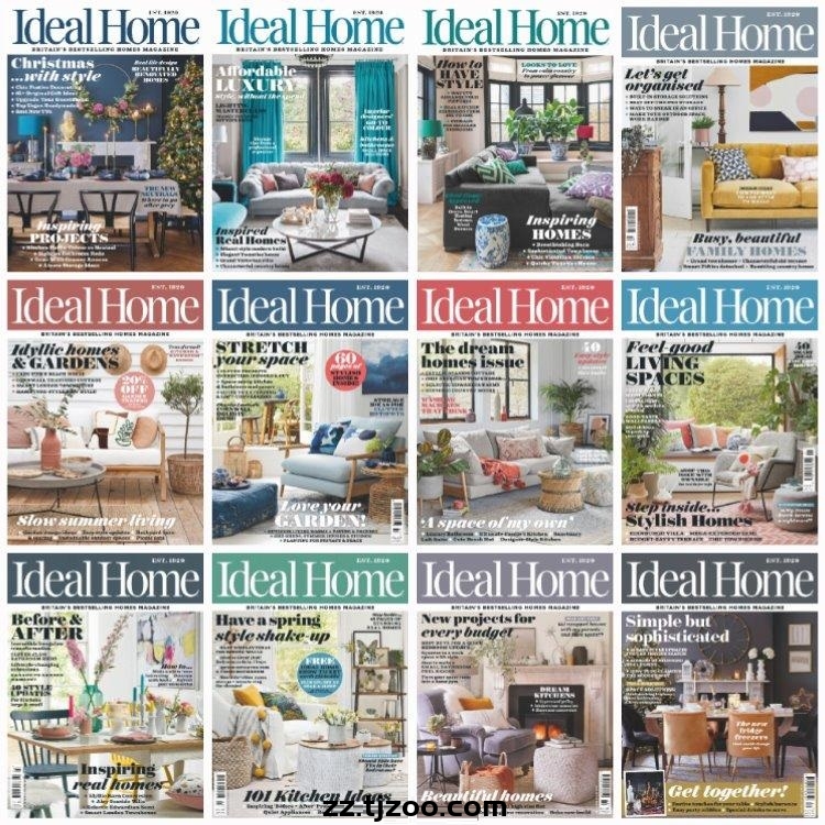 【英国版】《Ideal Home UK》2019年度合集时尚创意家居室内设计软装搭配PDF杂志（12本）