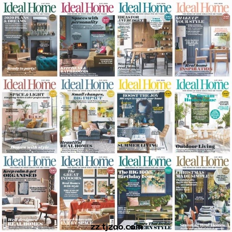 【英国版】《Ideal Home UK》2020年度合集时尚创意家居室内设计软装搭配PDF杂志（12本）