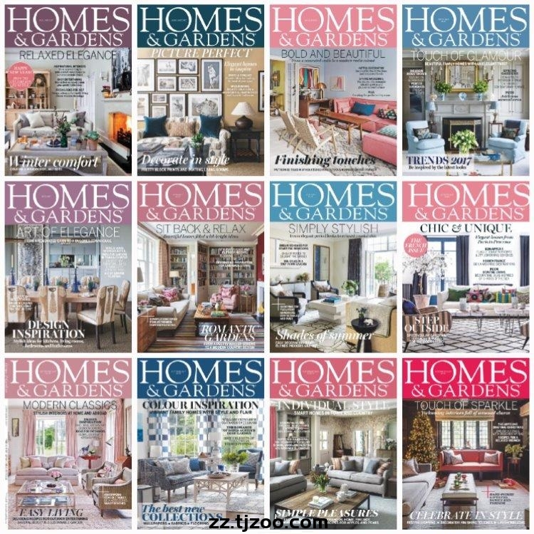 【英国版】《Homes & Gardens UK》2017年合集家居花园室内设计软装PDF杂志（12本）