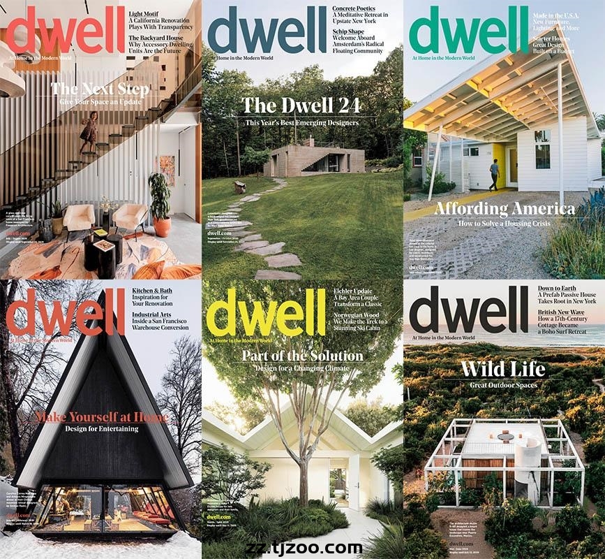 【美国版】《Dwell USA》2020年合集现代住宅设计智能家居现代建筑优秀设计案例展示pdf杂志（6本）