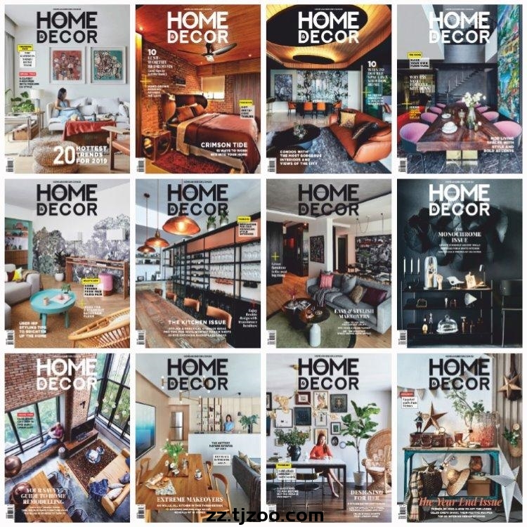 【新加坡】《Home & Decor》2019年合集时尚生活室内装饰软装设计创意灵感PDF杂志（12本）