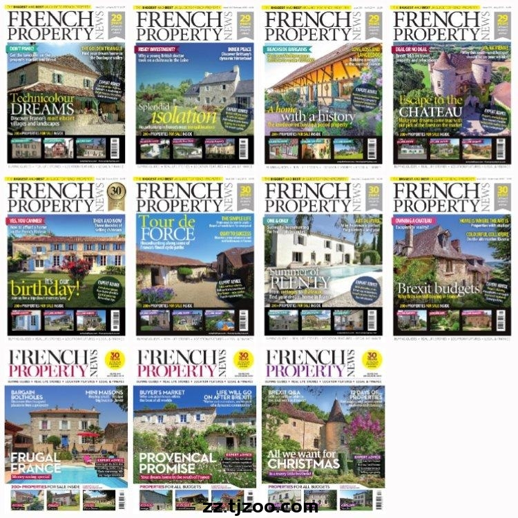 【英国版】《French Property News》2019年合集法国房地产房屋住宅信息PDF杂志（11本）