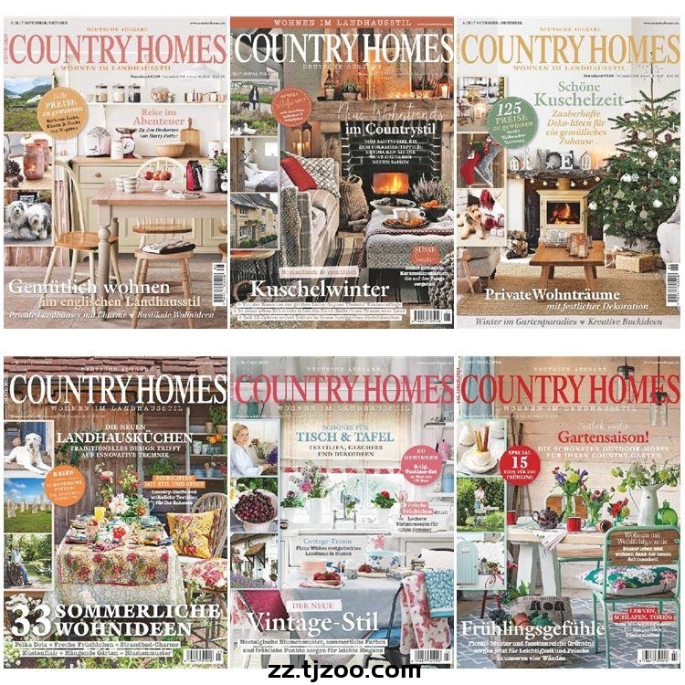 【德国版】《Country Homes Germany》2017年合集德国乡村田园室内软装设计PDF杂志（6本）