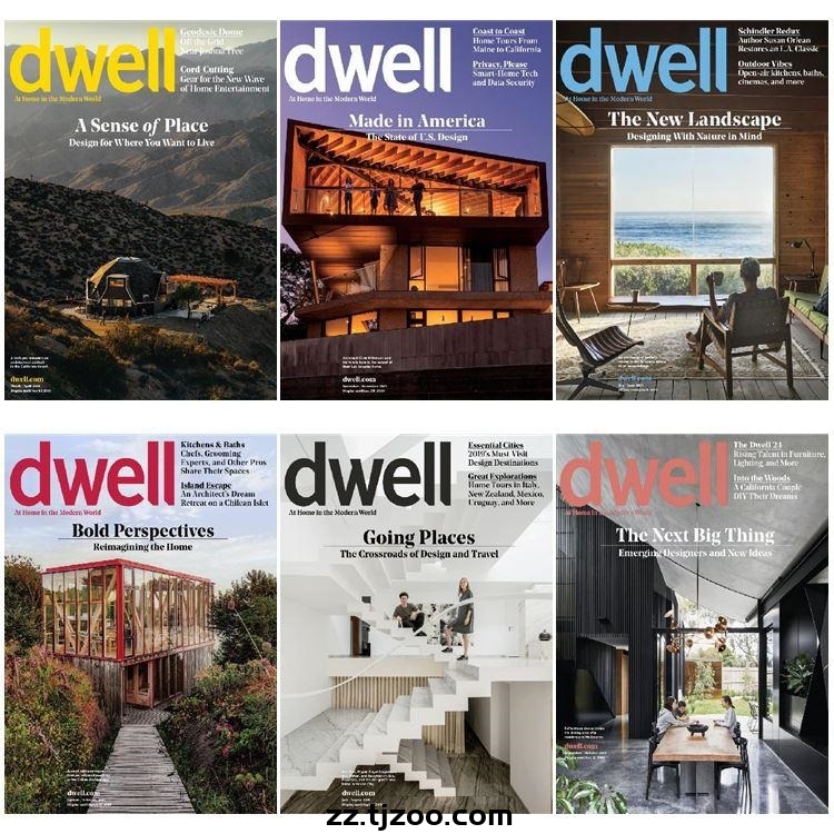 【美国版】《Dwell USA》2019年合集现代住宅设计智能家居现代建筑优秀设计案例展示pdf杂志（6本）