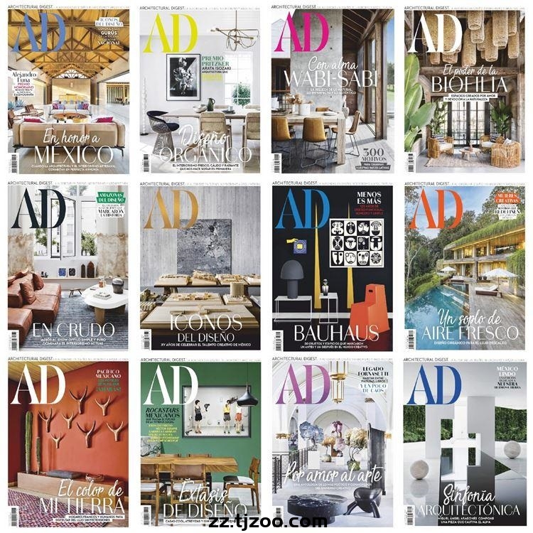 【墨西哥】《Architectural Digest México》AD安邸 2019年合集室内软装设计PDF杂志（12本）