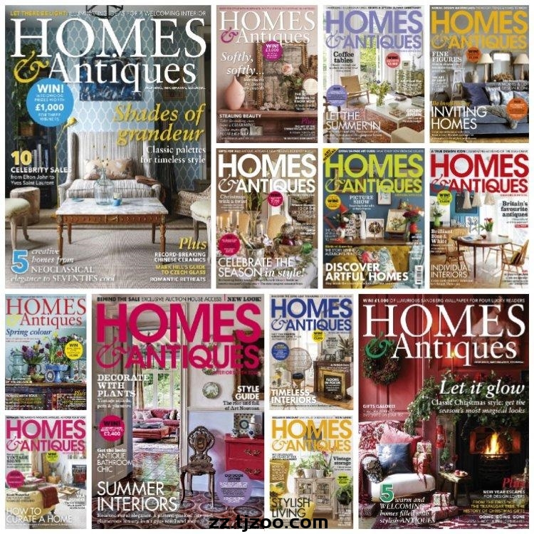 【英国版】《Homes & Antiques》2018年合集复古古典经典传统室内软装设计杂志PDF（13本）