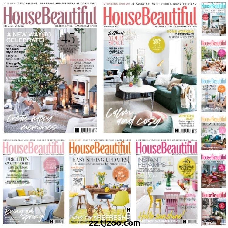 【英国版】《House Beautiful UK》2021年合集漂亮家居软装室内设计高清PDF杂志（11本）