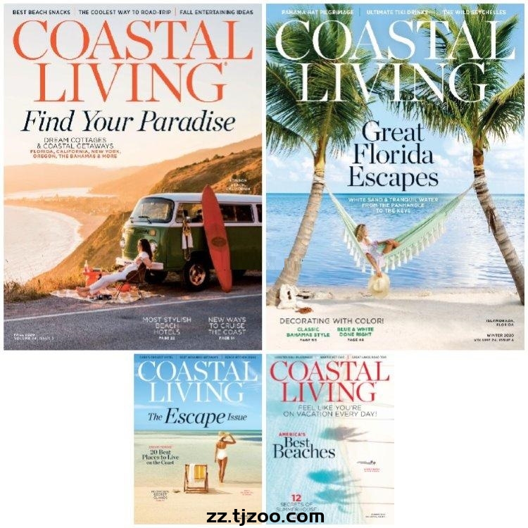 【美国版】《Coastal Living》2020年合集海边家居生活创意装饰室内软装设计pdf杂志（4本）