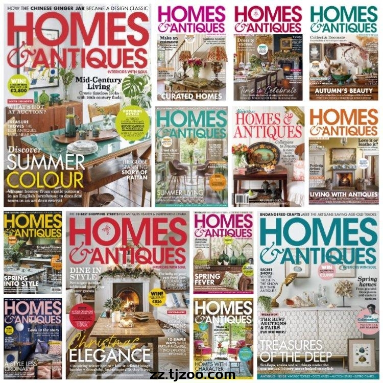 【英国版】《Homes & Antiques》2019年合集复古古典经典传统室内软装设计杂志PDF（13本）