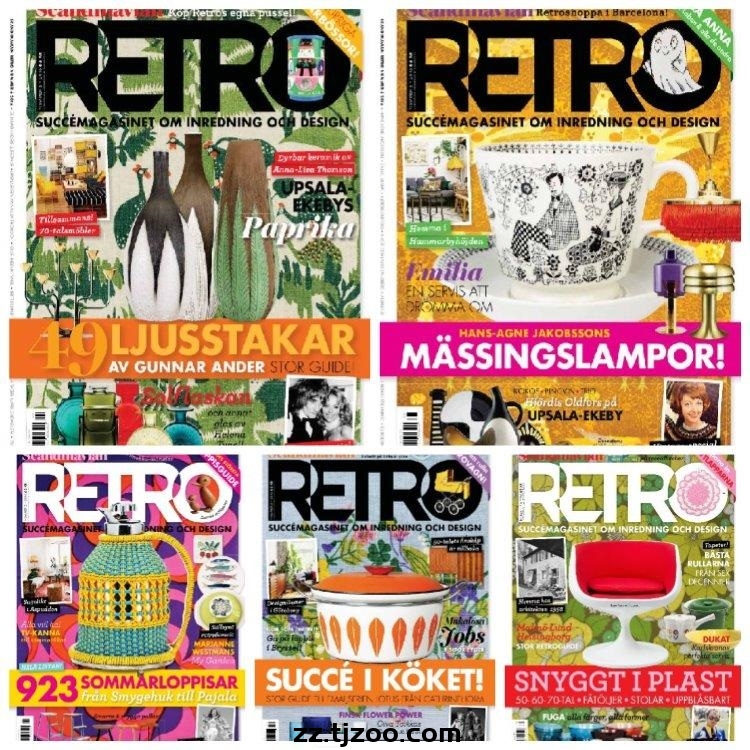 【瑞典版】《Scandinavian Retro》2016年合集中古北欧主题室内软装刊物pdf电子版（5本）